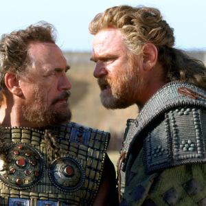 Still of Brian Cox and Brendan Gleeson in Troy (2004)