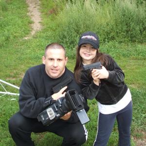 Stephen Cook and Stephanie Ciampa during the filming of Aim Point Shoot 2013
