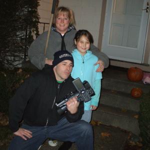 Cynthia Lombardo, Kimberly Lombardo, and Stephen Cook during the filming of Aim Point Shoot (2013)