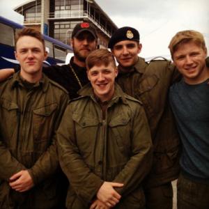 Joshua Hill, Adam Nagaitis, Ben Williams-Lee and Jack Lowden on the set of 71' 2013