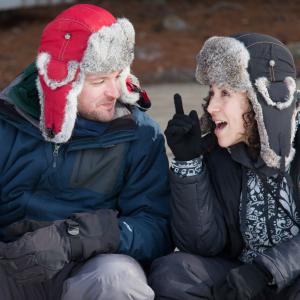 Director Ian Bibby and cinematographer Yessica Curiel Montoya on the set of Mainland.