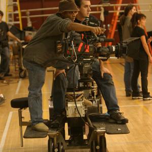 Don Abernathy captures basketball game intensity on the set of Tournament of Dreams.