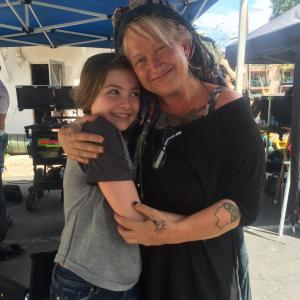 Chiara Aurelia with Director Jennifer Lynch filming Recovery Road 2015