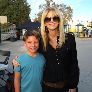 TJ with Harriet Greenspan on the set of Little Monsters.