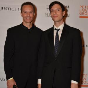 WriterDirector Mark Lund and actor Ken Holmes Christopher Thomas on the red carpet for the World Premier of Justice Is Mind at the Palace Theatre in Albany New York