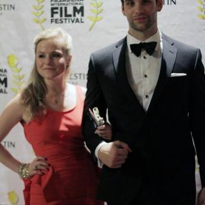 Kyle Valle with his girlfriend actress Erin Aine Smith at the Pasadena International Film Festival for his film MIRAGE