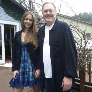Shannon Kummer with Bobby Ray Shafer her screen dad on the film Mrs Sweeney