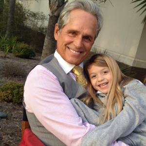 Chloe Perrin and Gregory Harrison on the set of CBS TV Series Reckless