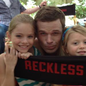 Chloe Perrin Cam Gigandet and Isabel Myers on the set of CBS TV series Reckless