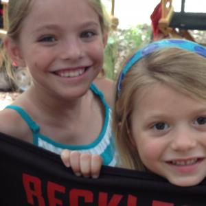 Chloe Perrin and Isabel Myers on the set of CBS TV series Reckless