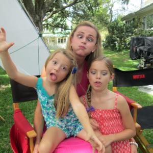 Chloe Perrin Isabel Myers and Megan Ketch on the set of Reckless