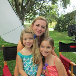Chloe Perrin Isabel Myers and Megan Ketch on the set of Reckless