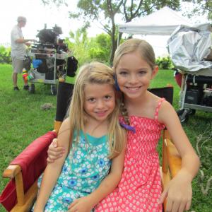 Chloe Perrin and Isabel Myers on the set of Reckless