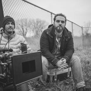 Director of Photography Daniel Cojanu (left) and Producer/Director Jesse Kreitzer on the set of Black Canaries.
