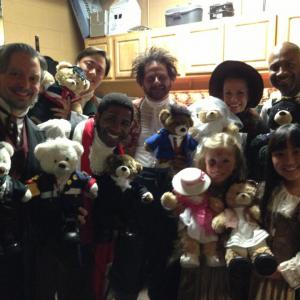 Les Miserables cast with bears we made of our characters to celebrate.
