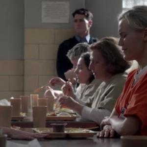 Nancy Ellen Shore, with Taylor Schilling and Lea DeLaria, in Orange Is the New Black, Season 2, Ep. 4, A Whole Other Hole, June 6, 2014