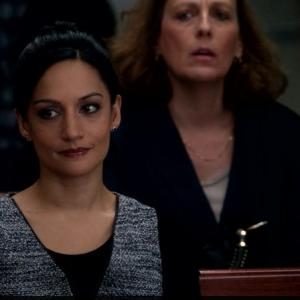 Nancy Ellen Shore with Archie Panjabi on The Good Wife Season 6 ep 6 Old Spice Oct 26 2014