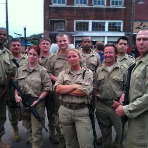 The first team Patriots. On the set of Revolution