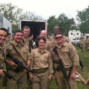 Some of the Ateam on the set of Revolution
