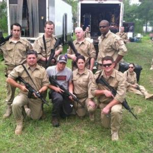 Some of the ATeam with Adam on the set of Revolution
