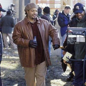 Ice Cube Tom Priestley Jr and Tim Story in Barbershop 2002