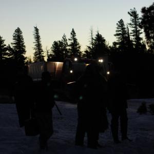On Location - Scene One Filming, What Child Is This 1-24-15, sunrise at Ansel Adams Wilderness Area-MMSA Moving Us to Location, Early AM