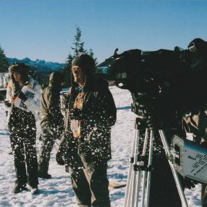 On Location - Scene One Filming, What Child Is This 1-24-15, sunrise at Ansel Adams Wilderness Area-Kurtis Anton, producing, on right on Snow Gun