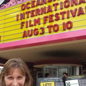 Oceanside international Film Festival, Red Carpet Event, Historical Star Theater, My wife Holly holding program guide.... First Runner Up OIFF 2014