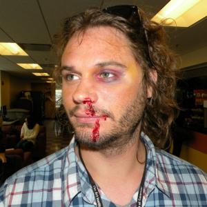 Special FX Makeup By Cory Bloody Nose Black Eye and Split Lip for fight scene in a film short