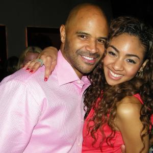 Chelsea Tavares (Jordan Randall) Dondre Whitfield (Coach McCintire) at wrap party for Make It Or Break It.