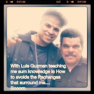 With Luis Guzman at In the Blood set