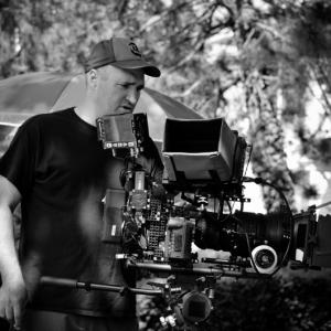 Director of Photography, Troy Bakewell on the set of indie horror film, Carver.