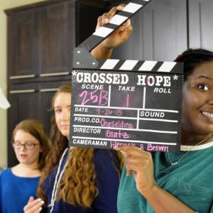 On the set of breast cancer docudrama Crossed Hope