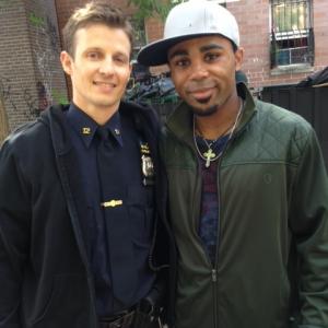 On set of Blue Bloods with Will Estes