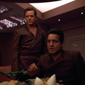 Still of Robert Beltran and Robert Duncan McNeill in Star Trek Voyager 1995
