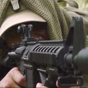 Film still from a test scene of the forthcoming short film, Special Operations Group: Salvation.