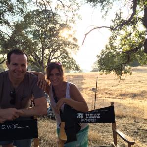 2nd AD/Production Manager Ryan Gilmore and Co-Producer Jennifer Tadlock on set of Perry King's film The Divide.