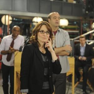 Still of Scott Adsit Tina Fey and Keith Powell in 30 Rock 2006