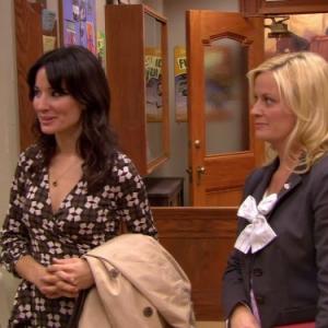 Still of Amy Poehler and Alison Becker in Parks and Recreation 2009