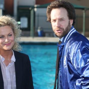 Still of Jon Glaser and Amy Poehler in Parks and Recreation 2009