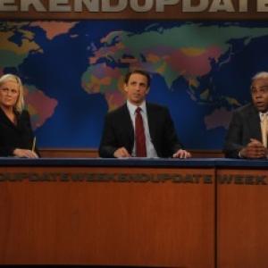 Still of Amy Poehler Kenan Thompson and Seth Meyers in Saturday Night Live Weekend Update Thursday 2008