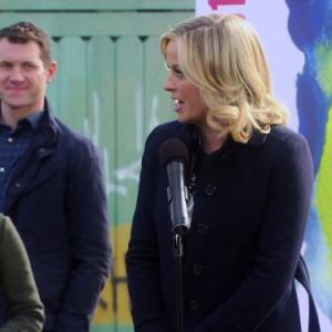 Still of Amy Poehler and Billy Eichner in Parks and Recreation 2009