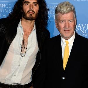 FounderDirector David Lynch and comedian Russell Brand attend the Meditation In Education Global Outreach Campaign at The Billy Wilder Theater at the Hammer Museum on April 2 2013 in Los Angeles California