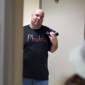 Writer-Director Donald E. Reynolds on the set of PHOBIA.