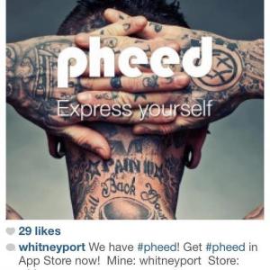 I am currently the face of the app PHEED Seen here on Whitney Ports profile
