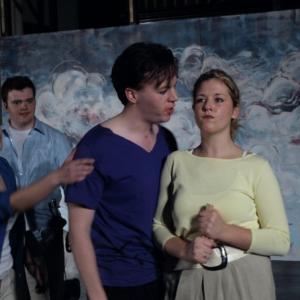 Ryan (center) as Mercutio threatens the Nurse.