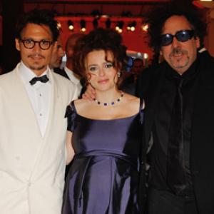Johnny Depp, Helena Bonham Carter and Tim Burton
