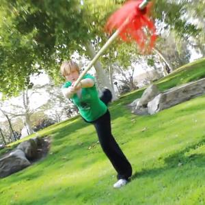Hope LaVelle in a Northern Shaolin 10foot spear demonstration video