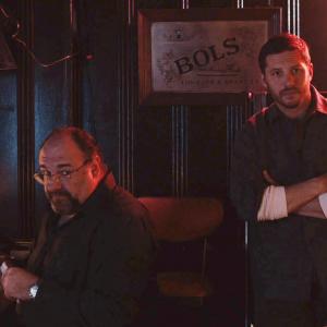 Still of James Gandolfini and Tom Hardy in The Drop (2014)