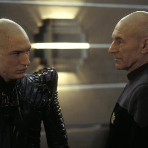 Still of Patrick Stewart and Tom Hardy in Star Trek Nemesis 2002